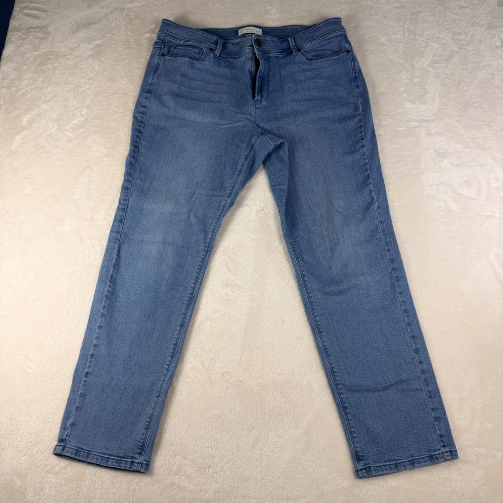 J. Jill Authentic Fit Slim Ankle Jeans Womens 14 Medium Wash Minimalist Denim